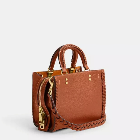 🎀Authentic Coach Rogue 20 With Braid. Pebble Leather/Brass/Burnished Amber✨️ - Picture 3 of 16